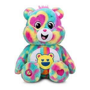 Care Bears 14” Good Vibes Bear Tie-Dye Multicolor Plush Stuffed Animal
